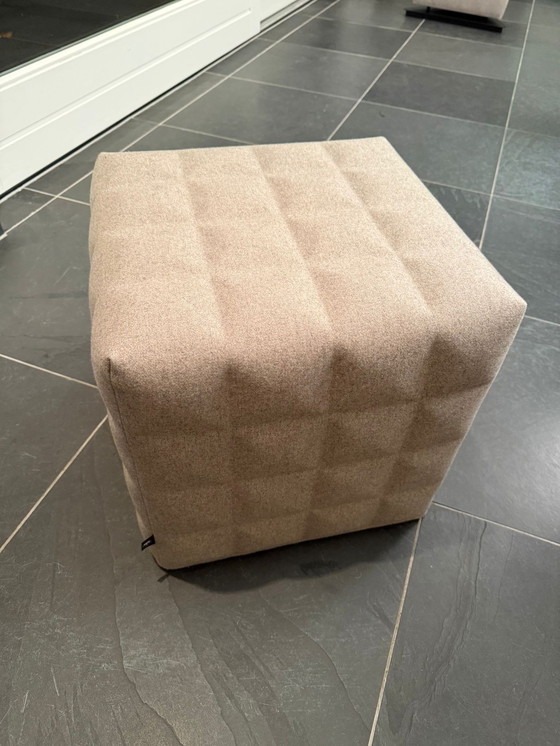 Image 1 of 3 Acoustic poufs - Pouffe Cube Solo 4SQ AS Fabric "Kiezel 7"