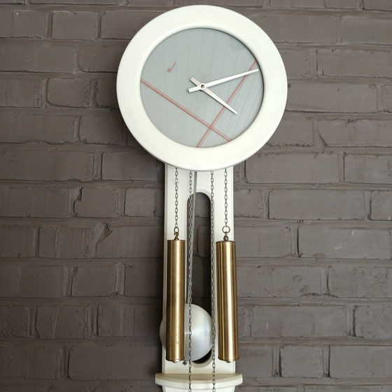 Image 1 of Seltene postmoderne Wanduhr von Warmink – Design im Memphis-Stil – 1980er Jahre