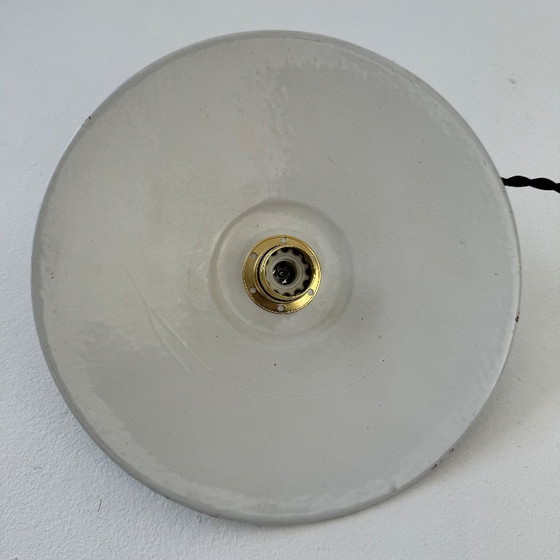 Image 1 of Lampada a sospensione industriale vintage in smalto verde, 24 cm
