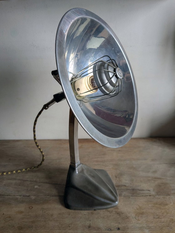 Image 1 of Lámpara parabólica Cobra con base de hierro fundido esmaltado, Art Nouveau.