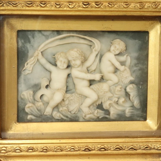 Image 1 of Placche incorniciate in alabastro Biggs and Sons London