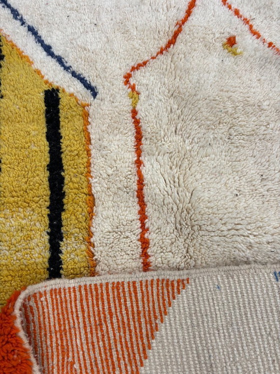 Image 1 of Marokkaans handgemaakt wollen tapijt 160x250 cm – Beni Ourain stijl kleurrijk Berber tapijt