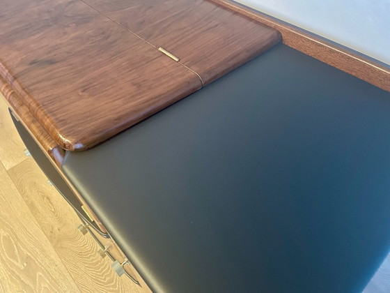 Image 1 of Vintage art-deco barkast – zorgvuldig gerestaureerd, antraciet en walnoot.