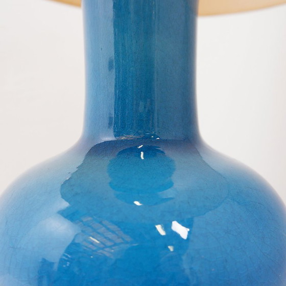 Image 1 of Lampe de table en céramique bleu turquoise - années 1960