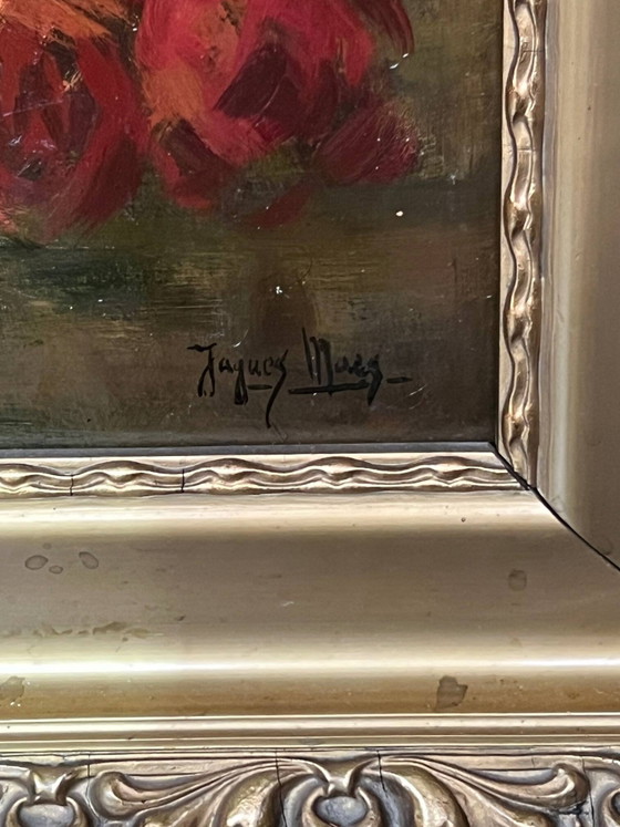 Jacques Maes ( ). Still life signed "Roses". Oil on canvas. – Paintings & Drawings (photo 6 of 10)