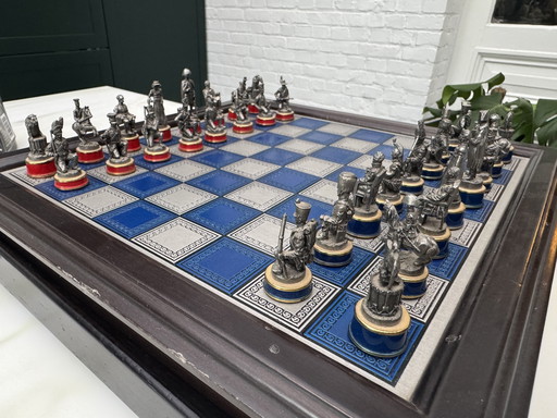 Franklin Mint Chess Set: Battle Of Waterloo