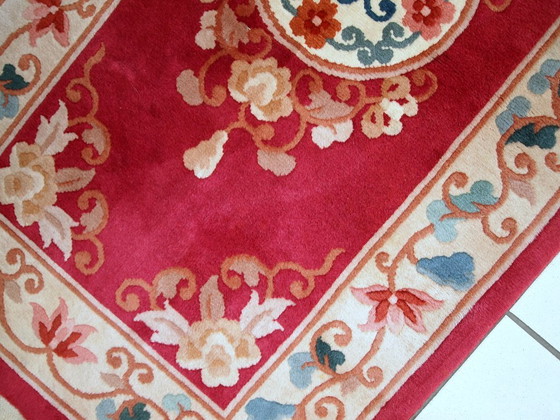 Image 1 of Handmade vintage Art Deco Chinese rug 2.5' x 4.5' (77cm x 139cm) 1970s - 1C442