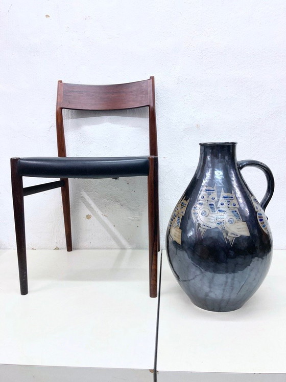 Image 1 of Large floor vase pottery Mühlendyck 1990 owl decoration