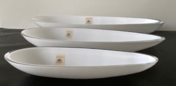 Image 1 of Michael Boehm: Unique set of 3 bowls "Okiu: Mothers of pearl captured in crystal"