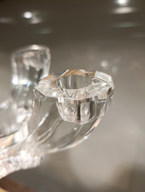 Image 1 of Candeliere/candeliere in cristallo a 4 luci Val Saint Lambert degli anni '50