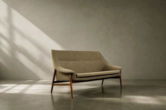 Zweisitzer-Sofa „Grace“ im skandinavischen Mid-Century-Stil mit braunem Stoffbezug von IKEA, Baujahr 1961 (photo 3 of 27)