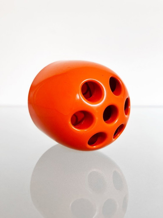 Image 1 of Vintage Artemide Dedalino orange design pen holder