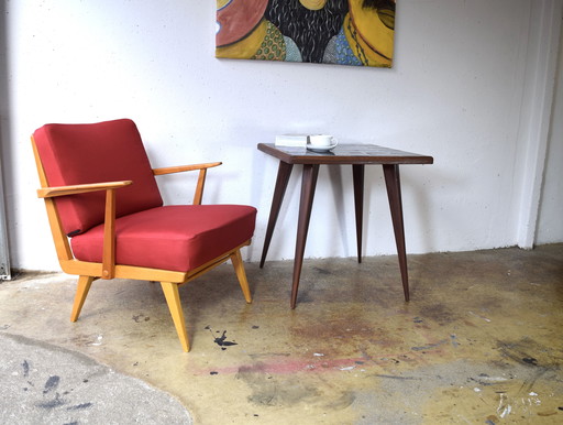 Table basse en céramique des années 1950, table d'appoint vintage, table en forme de rein, table de canapé