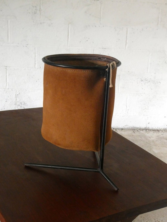 Cesto in pelle vintage, anni '40 – Oggetti decorativi (photo 2 of 4)