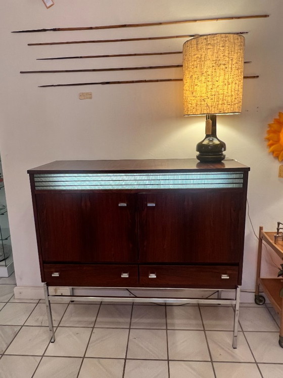 Image 1 of Meuble de bar vintage / Buffet avec éclairage, palissandre, années 1960