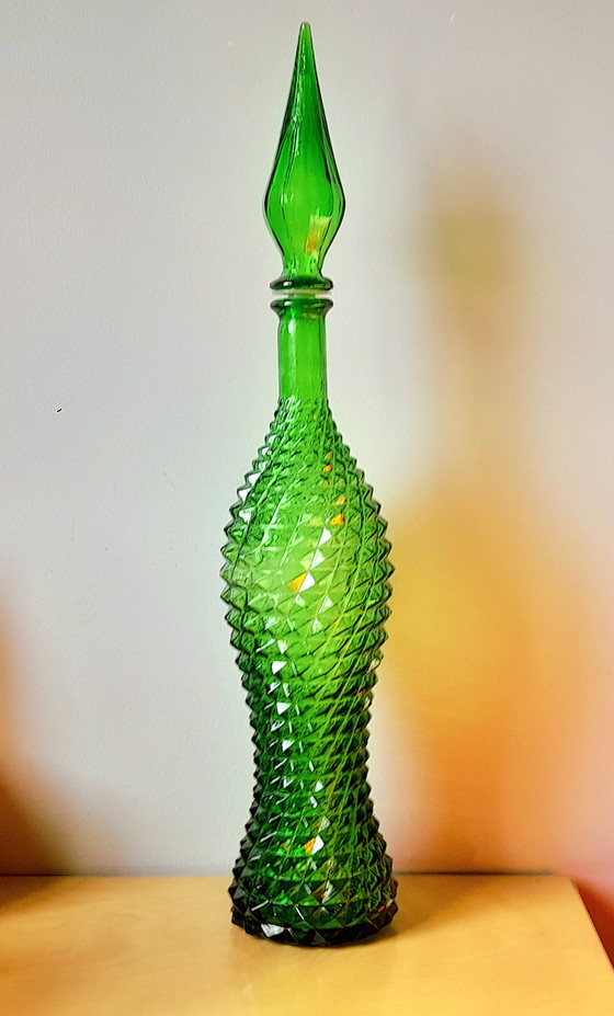 Image 1 of Green Empoli Italian carafe, 1970
