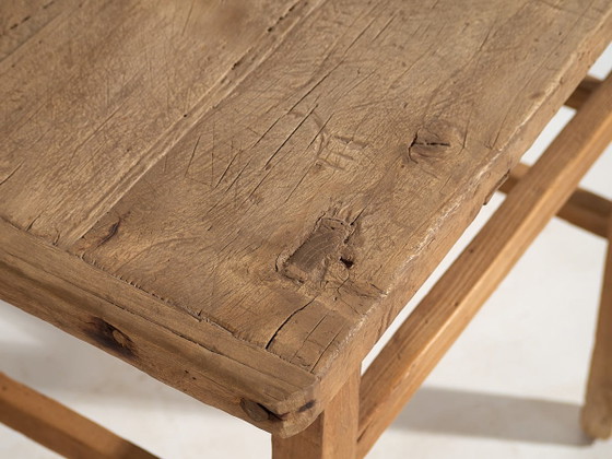 Antieke console tafel in primitieve stijl (ca. 1920) #16, Hout, Bruin, Vintage (foto 39 van 46)