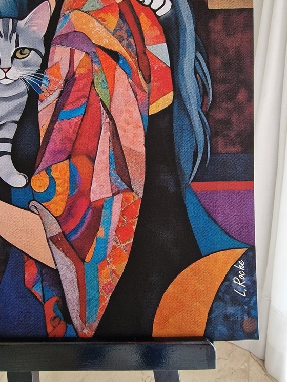 Image 1 of Léa ROCHE - Mara et ses chats - Lithographie d'artiste