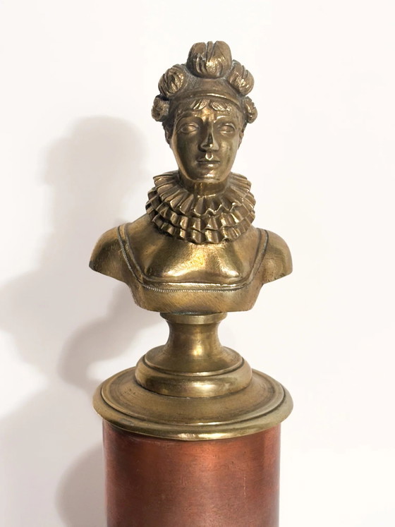 Gilded Bronze Sculpture of Marie Antoinette with Wooden Base, 1920s (photo 2 of 8)
