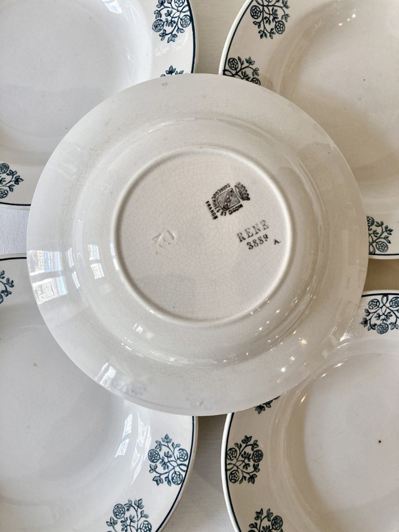 Image 1 of 5 assiettes creuses, Sarreguemines, modèle René