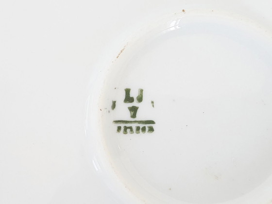 Image 1 of Service à Tabac Art Deco en Céramique Jaune à Décor de Chardons 1920-1930 Signé