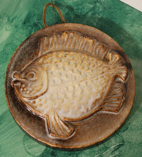 Image 1 of Quadro da parete vintage in ceramica a rilievo raffigurante un pesce, prodotto da Steuler Keramik a Westerwald, anni '70.