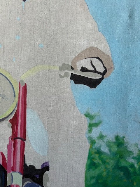 Image 1 of Pop Art, Der Moped-Fahrer, Huile sur toile