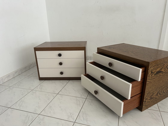 Image 1 of Set vintage nachtkastjes wenge hout