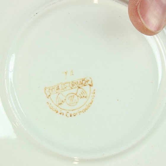 Image 1 of Porseleinen koffie- of theeset van Ditmar Urbach, 6 kopjes, jaren 1940