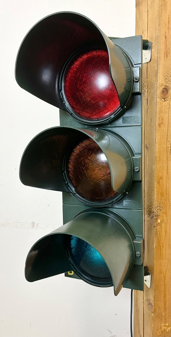 Image 1 of Vintage groene Italiaanse verkeerslichten, jaren 80