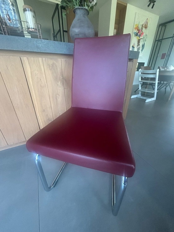 Image 1 of Sedie da pranzo Rolf Benz 620 rosso scuro