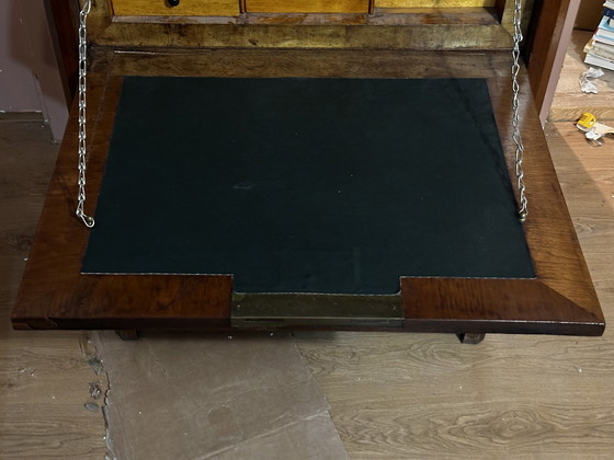 Image 1 of Scrivania Luigi Filippo in noce e radica di noce - XIX secolo