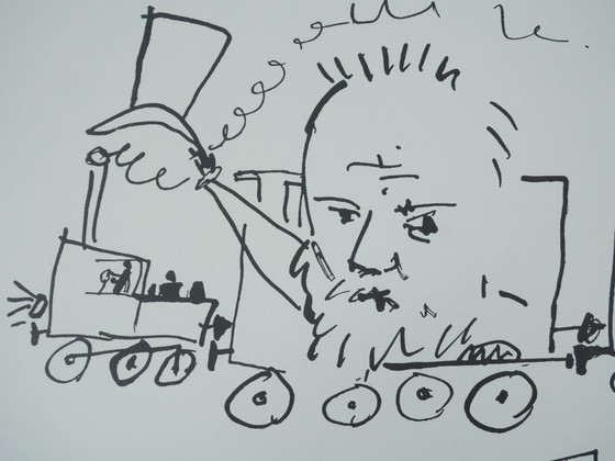 Pablo PICASSO: Il viaggio in treno, Quadricromia firmata – Stampe artistiche, Carta (photo 5 of 8)