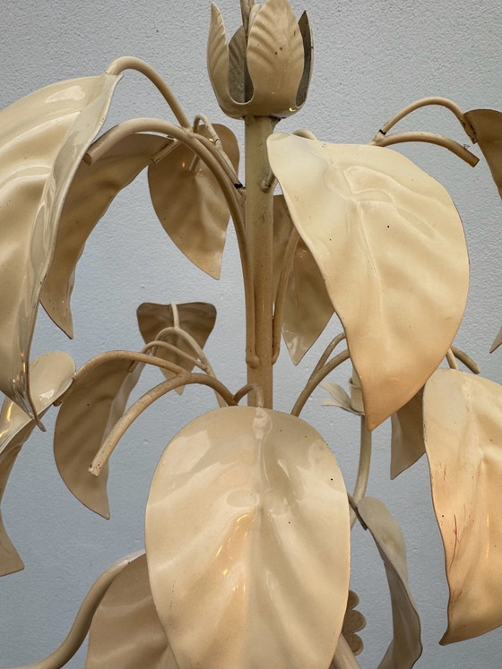 Lampadario stile fiorentino anni '70 con foglie di tabacco – Metallo (photo 6 of 14)