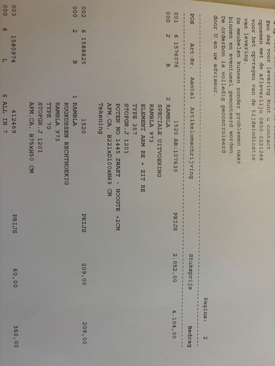 Image 1 of Sur & Plus - Type Rambla 973 design sofa - 2 pieces