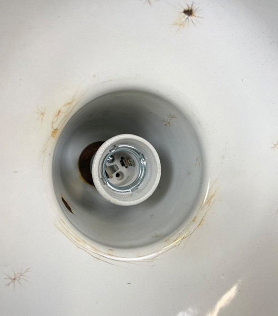 Image 1 of Lámpara industrial de fábrica de esmalte negro con tapa de hierro fundido, década de 1950