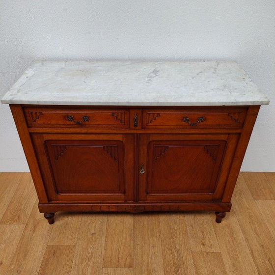 Image 1 of Vintage antique dresser, sideboard, chest of drawers, bathroom vanity with marble top