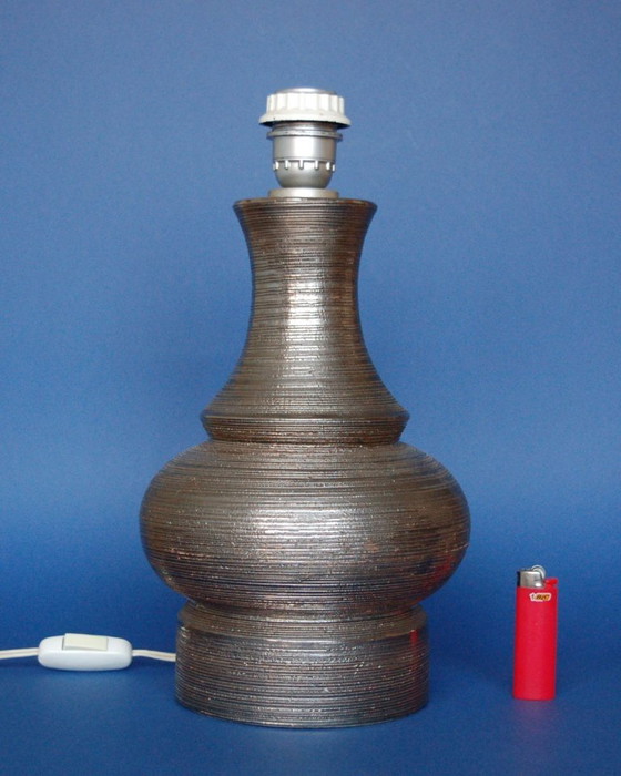Image 1 of Silver ceramic table lamp, Bitossi, Italy 1970s