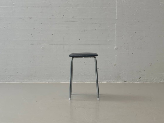 Image 1 of Tabouret Kelko avec assise en similicuir noir, années 1960