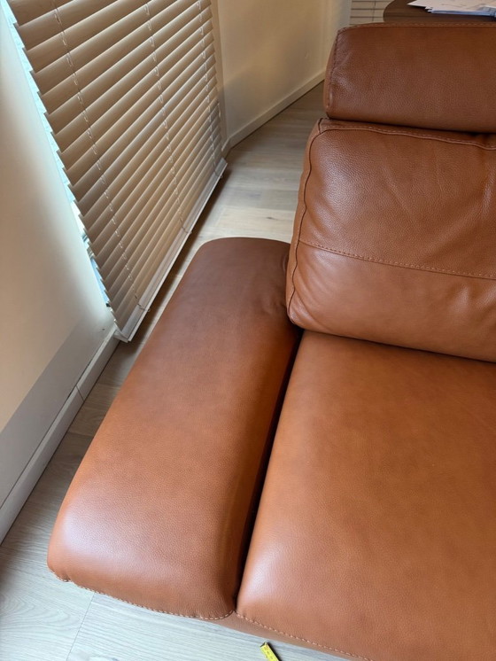 Image 1 of Lederen zetel zo goed als nieuw 