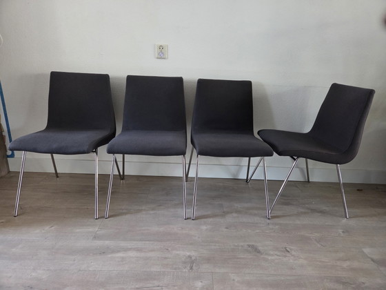 4x Pierre Paulin Voor Ligne Roset – Eetkamerstoelen, Metal, Textile (photo 3 of 11)