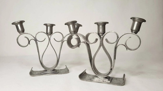 Art Deco Kerzenhalter Delavan Paris – Metal (photo 8 of 8)