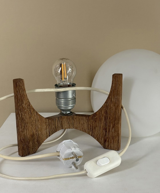 Image 1 of Lampe de table vintage Raak Amsterdam Hokusai D-2022 Bois wengé / verre