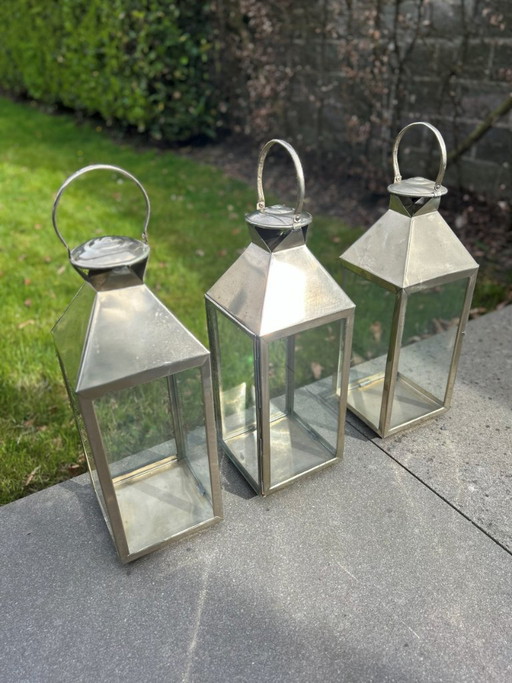 Metal lantern with glass – handmade