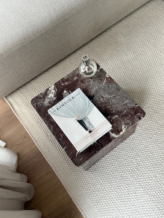 Image 1 of Vintage rosso levanto marmeren bijzettafel, Italië 1970