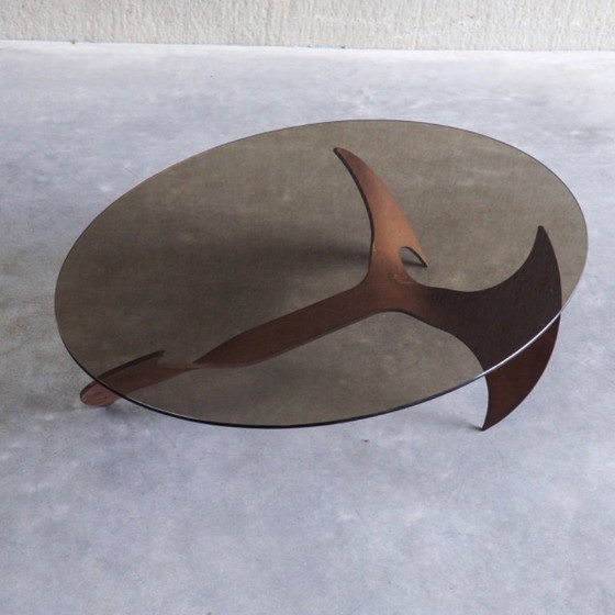 Propeller Oval Coffee Table by Knut Hesterberg for Ronald Schmitt – Metal, Glass (photo 5 of 14)