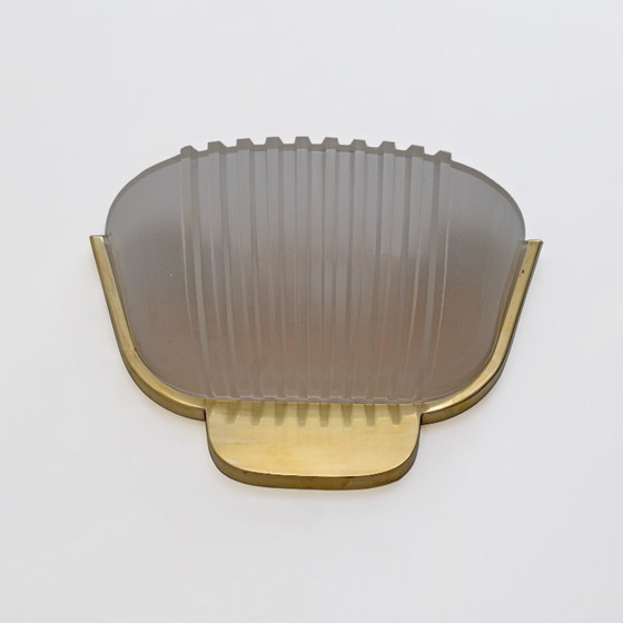 Image 1 of Een paar art-deco wandlampen van Muranoglas, toegeschreven aan Archimede Seguso, jaren 1940.