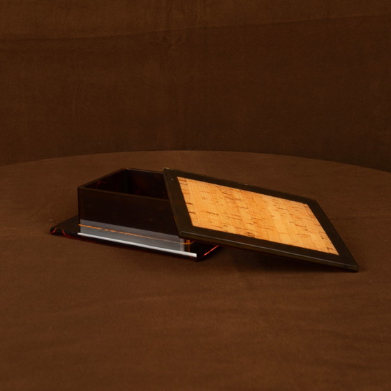 Portagioie italiano in Lucite fumé e sughero naturale, 1970 – Oggetti decorativi, Cork, Italian Design (photo 15 of 17)