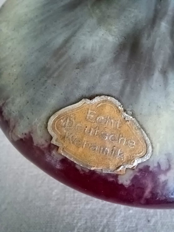 Image 1 of West German studio ceramics vase. Gradient / oxblood glaze. Mid-Century.