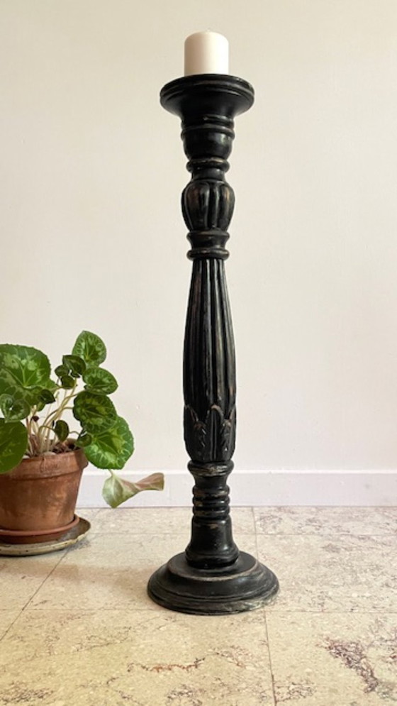 Kandelaar/kaarsenhouder 65 cm massief eikenhout – Kandelaars en kaarsen, Wood (photo 19 of 29)